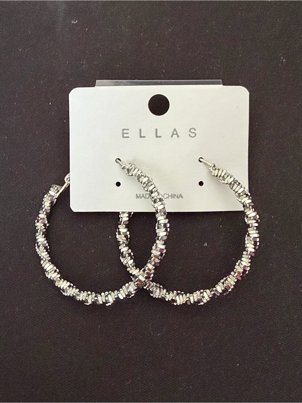 Ella Silver Tone Twist Hoop Earrings